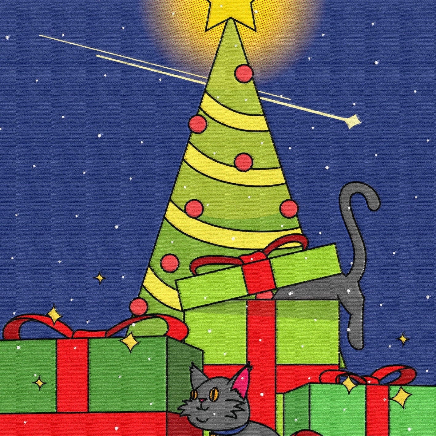 Cats, Ceramic Tree Ornament, Merry Christmas Pet Decor, Gray Tabby Cat Gift, Xmas Cat Lover Decoration, Gray Cat Christmas Tree Ornament