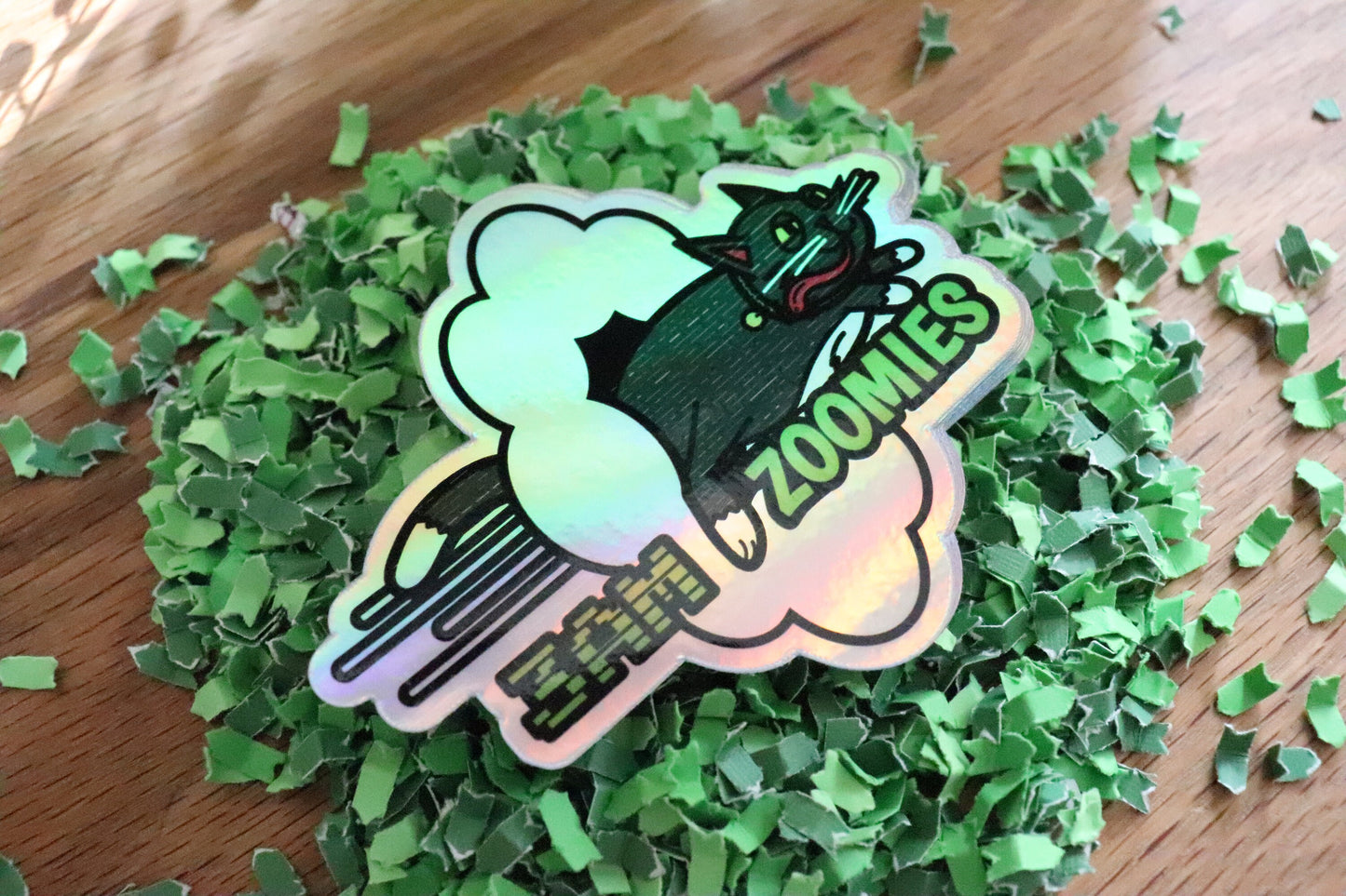 Cats,Cat Sticker,Pet Sticker,Hydroflask,Zoomies Cat,Vinyl Sticker,Animals,Holographic,Funny Cat Stickers,Relatable,3AM Zoomies,meme