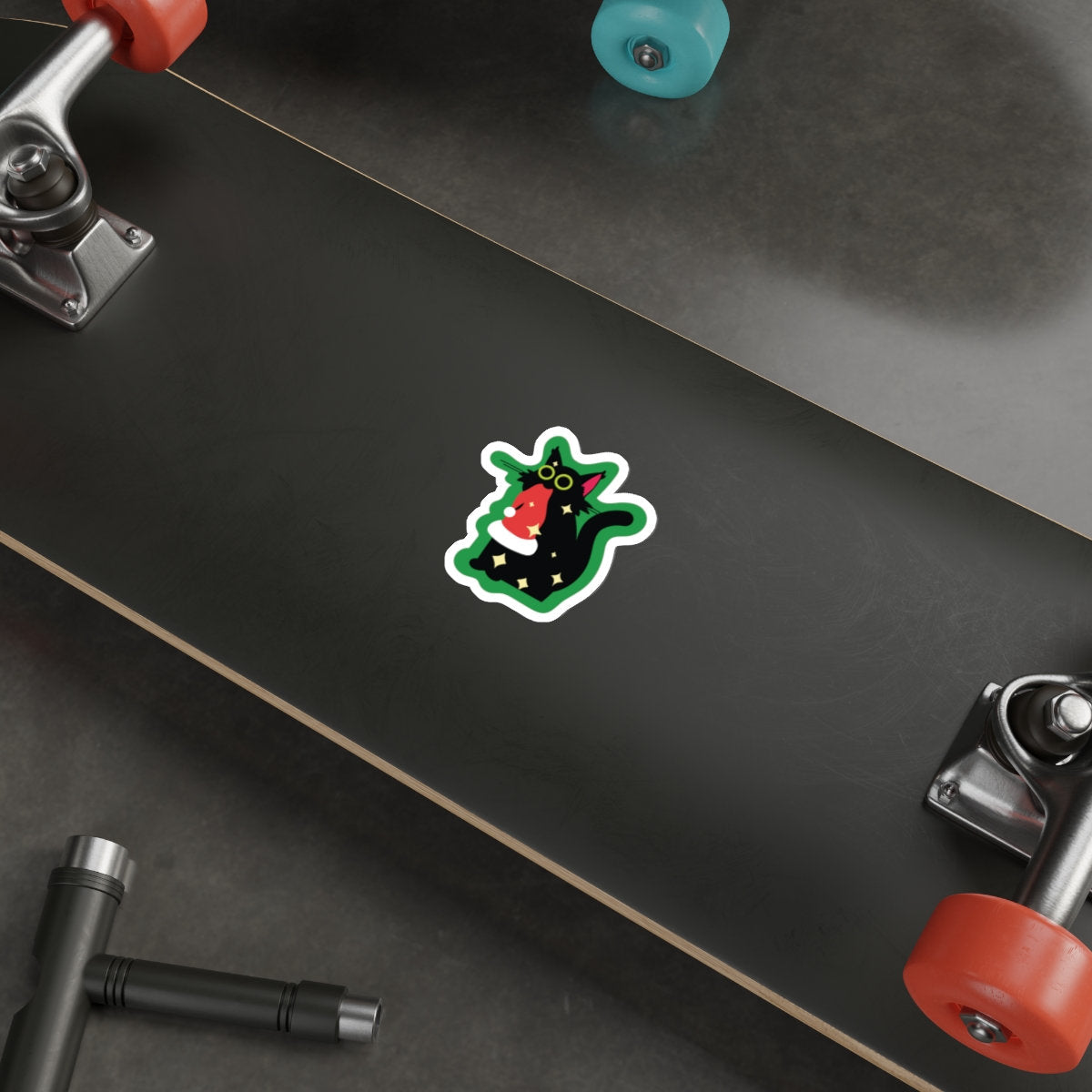 Christmas Cat Sticker, Pet Holiday Stickers, Cat Vinyl Christmas, Santa Vinyl Decal, On The Naughty List, Card Stuffers Cat, Zoomies