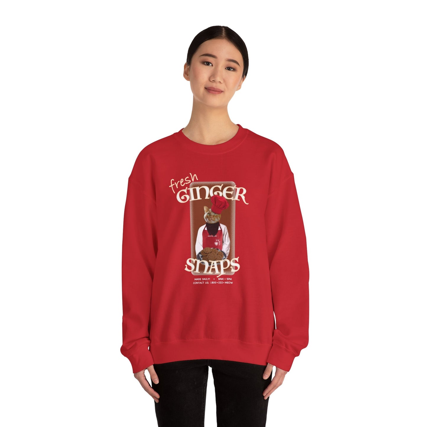 Cat Gildan Sweatshirt,Cat Baking Sweater,Cat Biscuits Sweater,Sweatshirt for Cat Owners,Funny Animal Sweater, Cat Biscuit Maker, Cute Cat