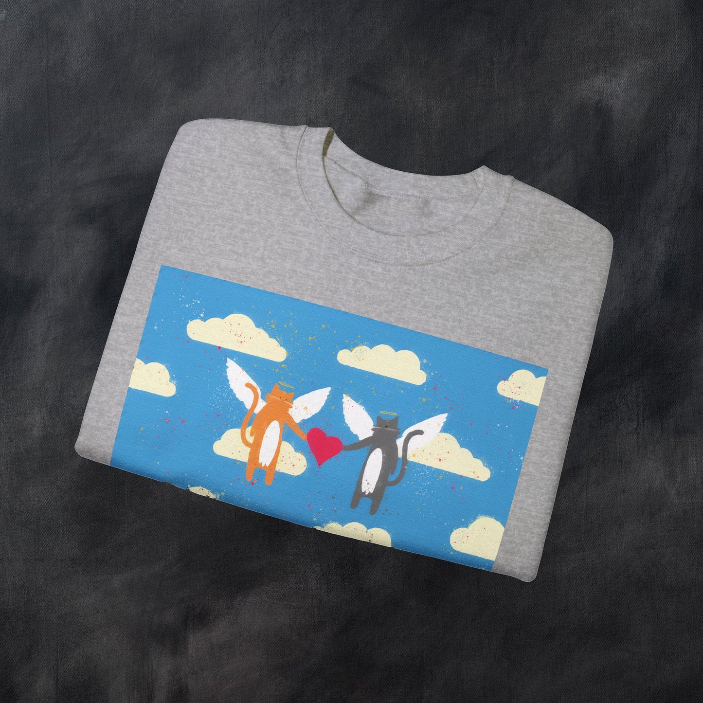 Valentines Day Sweater, Kitty Valentines, Love Is In The Air, Valentines Day Cat Sweatshirt, Cat Angels, Cute Cat Valentines Sweater