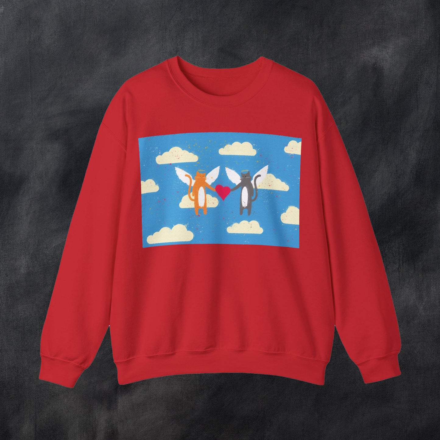 Valentines Day Sweater, Kitty Valentines, Love Is In The Air, Valentines Day Cat Sweatshirt, Cat Angels, Cute Cat Valentines Sweater