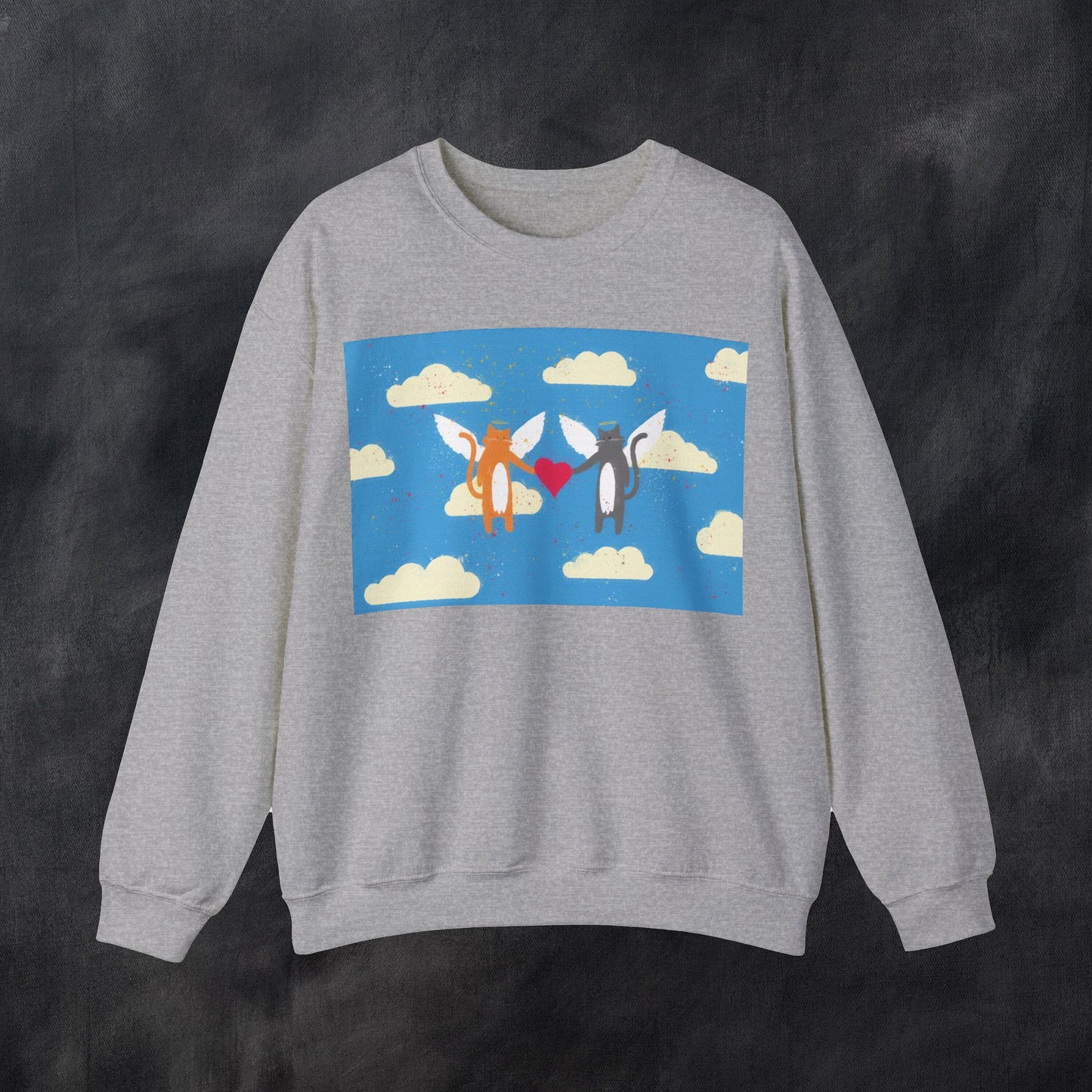 Valentines Day Sweater, Kitty Valentines, Love Is In The Air, Valentines Day Cat Sweatshirt, Cat Angels, Cute Cat Valentines Sweater