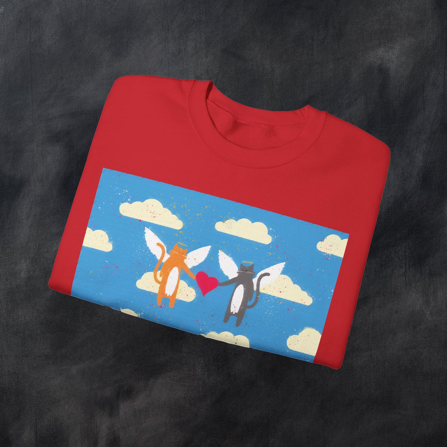 Valentines Day Sweater, Kitty Valentines, Love Is In The Air, Valentines Day Cat Sweatshirt, Cat Angels, Cute Cat Valentines Sweater