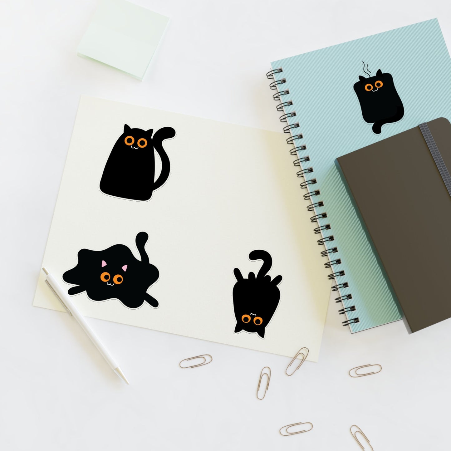Cat Sticker Sheet, Funny Cat Stickers, Lovers of Black Cats, Funny Animals, Black Cat Stickers, Holographic Cat, Scrapbooking Stickers