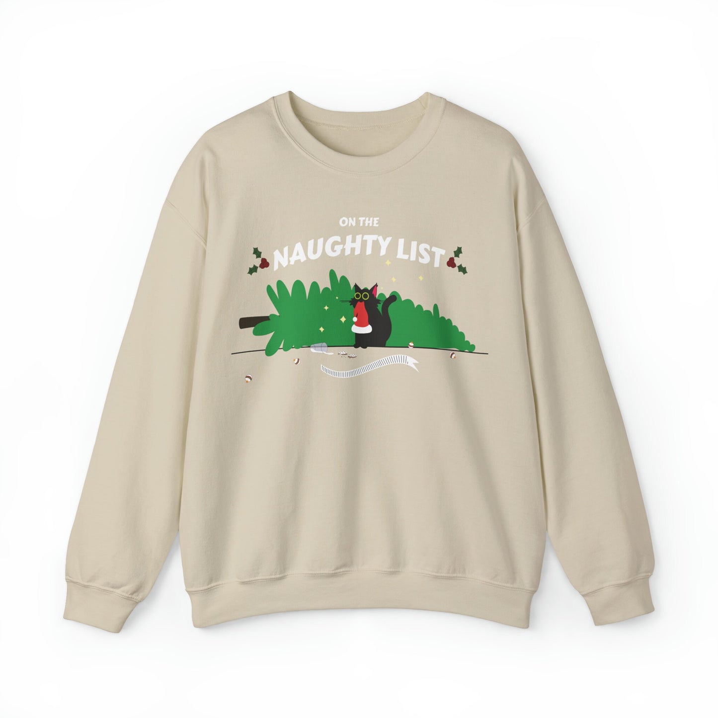 Ugly Christmas Cat Sweater, Pet Lover Crewneck, Funny Christmas Gift, Naughty Cat, Cat Parent, Holiday Cat Hoodie, Cat Lover Gift