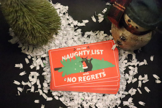 Funny Stickers Vinyl,Cat Stickers Vinyl,Best Friend Gift,No Regrets Sticker,Christmas Journal Stickers,On Naughty List No Regrets, Stickers