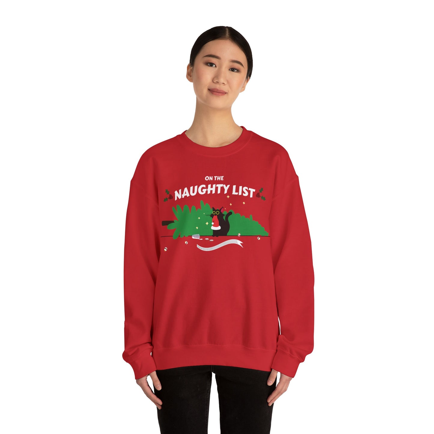 Ugly Christmas Cat Sweater, Pet Lover Crewneck, Funny Christmas Gift, Naughty Cat, Cat Parent, Holiday Cat Hoodie, Cat Lover Gift