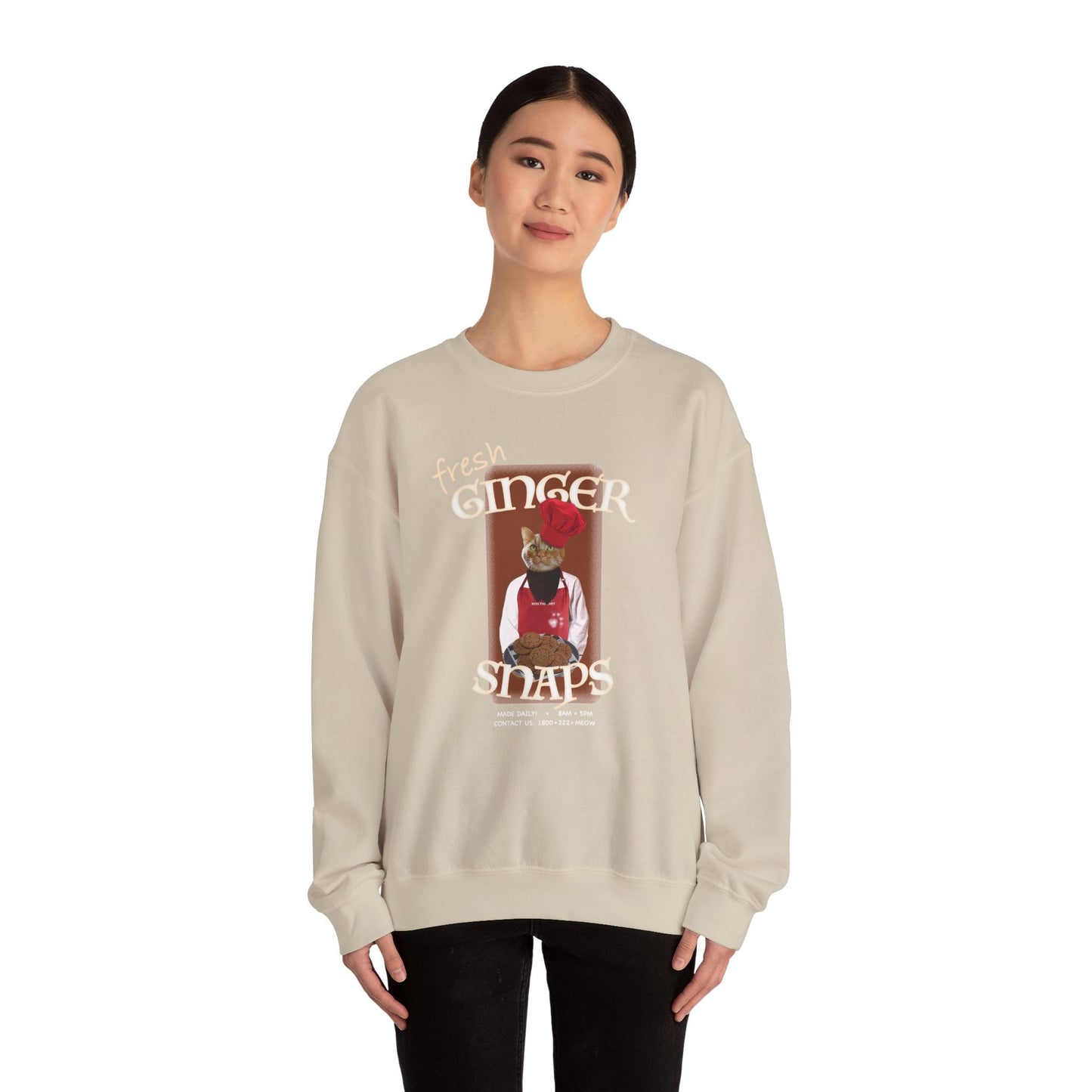 Cat Gildan Sweatshirt,Cat Baking Sweater,Cat Biscuits Sweater,Sweatshirt for Cat Owners,Funny Animal Sweater, Cat Biscuit Maker, Cute Cat
