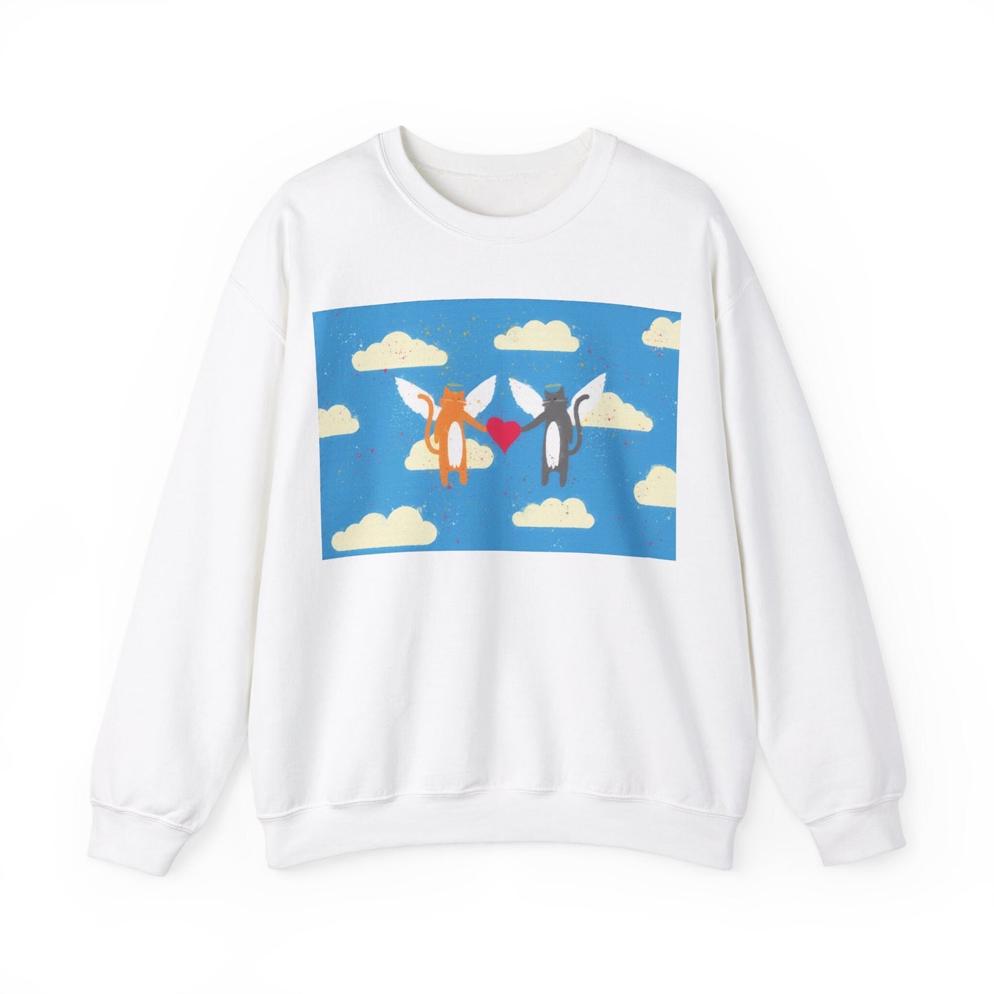 Valentines Day Sweater, Kitty Valentines, Love Is In The Air, Valentines Day Cat Sweatshirt, Cat Angels, Cute Cat Valentines Sweater