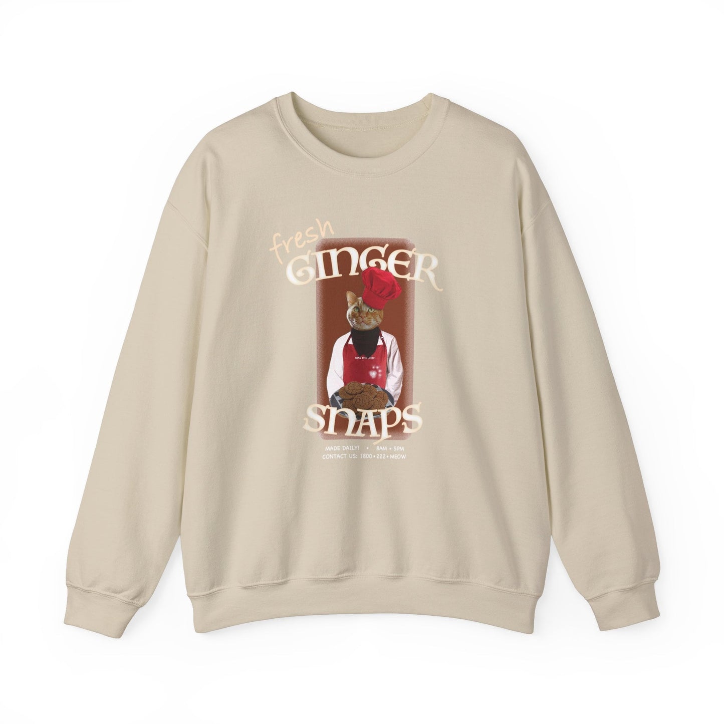 Cat Gildan Sweatshirt,Cat Baking Sweater,Cat Biscuits Sweater,Sweatshirt for Cat Owners,Funny Animal Sweater, Cat Biscuit Maker, Cute Cat