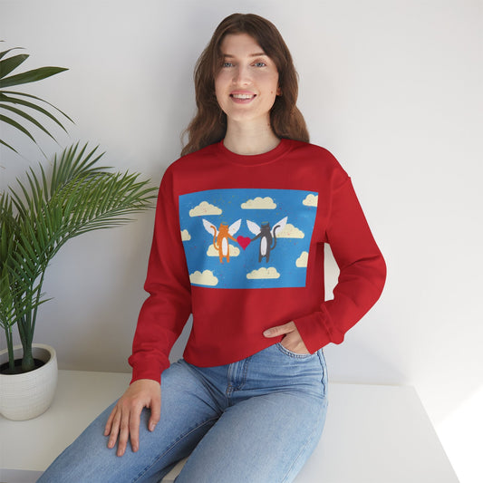 Valentines Day Sweater, Kitty Valentines, Love Is In The Air, Valentines Day Cat Sweatshirt, Cat Angels, Cute Cat Valentines Sweater